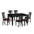 thumbnail image 1 of East West Furniture 7 Piece Dining Furniture Set- of a Rectangle Kitchen Table and 6 Faux Leather Dining Chairs, Black, 1 of 5