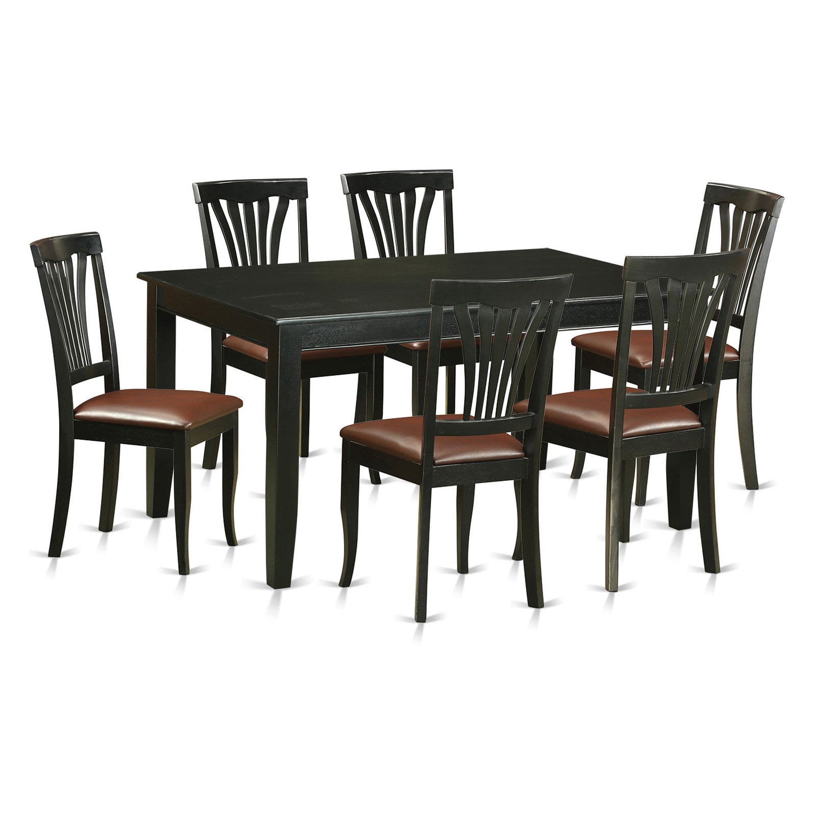 East West Furniture 7 Piece Dining Furniture Set of a Rectangle