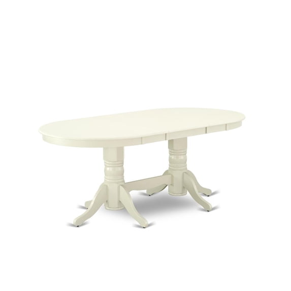 East West Furniture 7 Piece Dining Room Set Contains an Oval Kitchen Table with Butterfly Leaf