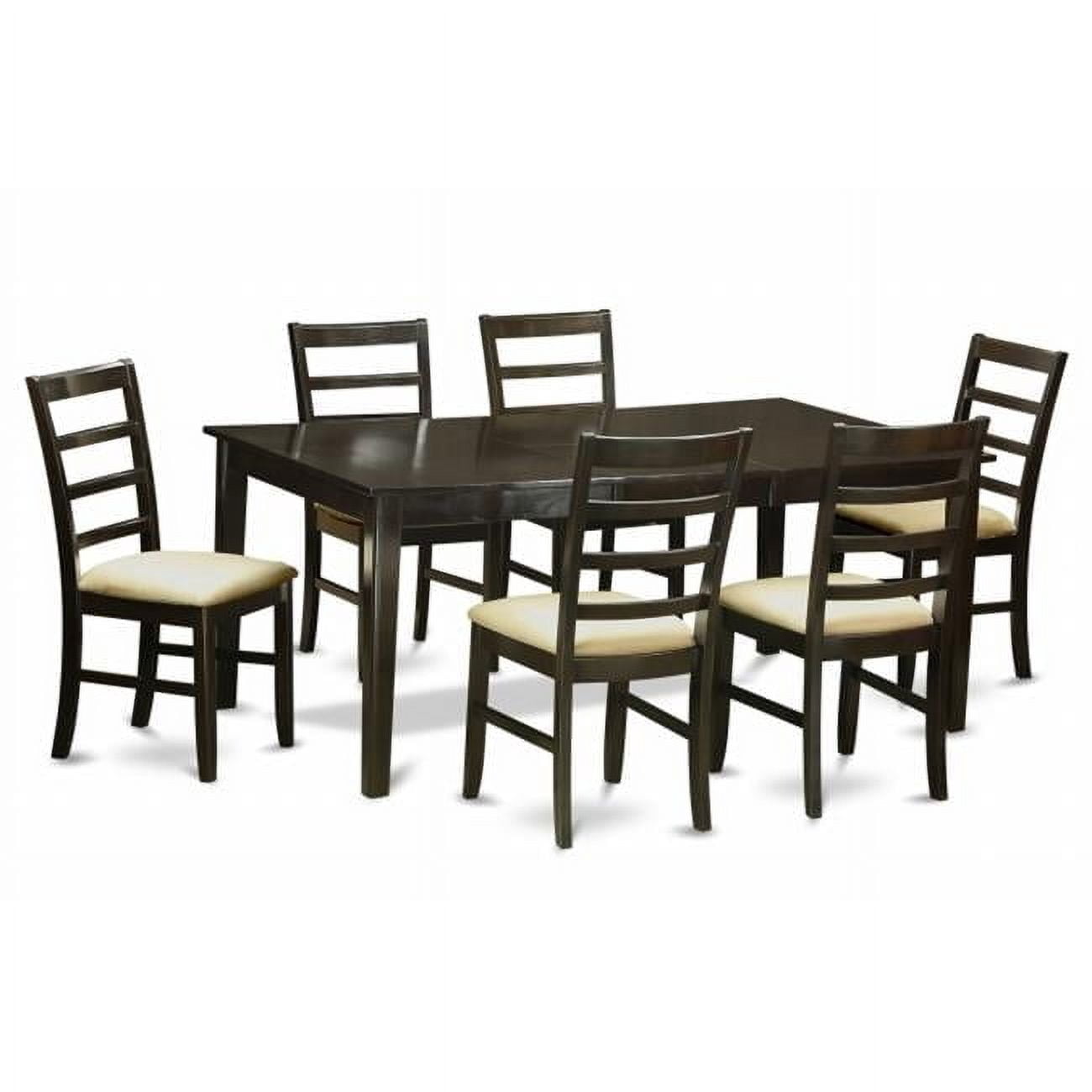 East West Furniture 7 Piece Dining Room Set-Dinette Table With Leaf and ...