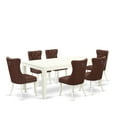 thumbnail image 1 of East West Furniture 7 Piece Dining Set Contains a Rectangle Kitchen Table with Butterfly Leaf, 1 of 2