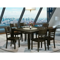 East West Furniture PFLY7-CAP-W 7 Piece Dining Set-Dining Table With Leaf and 6 Dinette Chairs