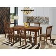 thumbnail image 1 of East West Furniture  7 Piece Dining Set- a Rectangle Solid Wood Table and 6 Kitchen Chairs, Mahogany (Seat Options) DUNO7-MAH-C, 1 of 5