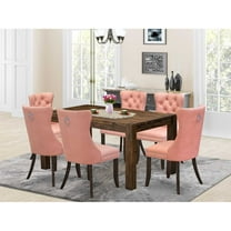 East West Furniture 7 Piece Dining Table Set Contains a Rectangle Rustic Wood Kitchen Table
