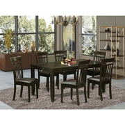 East West Furniture  7 Piece Dining Table Set-Table With Leaf and 6 Dining Room Chairs