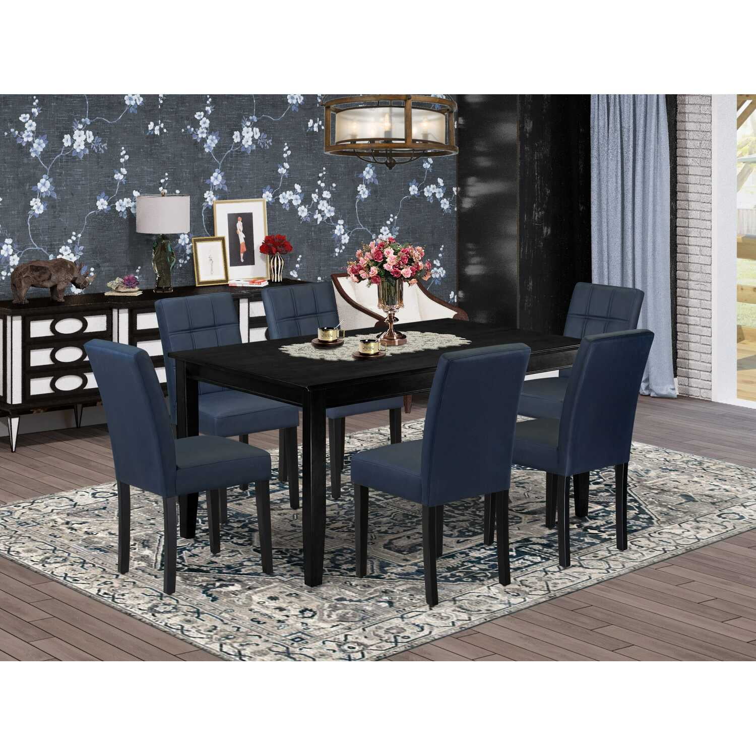 East West Furniture 7 Piece Dinner Table Set contain A Kitchen Table - Walmart.com
