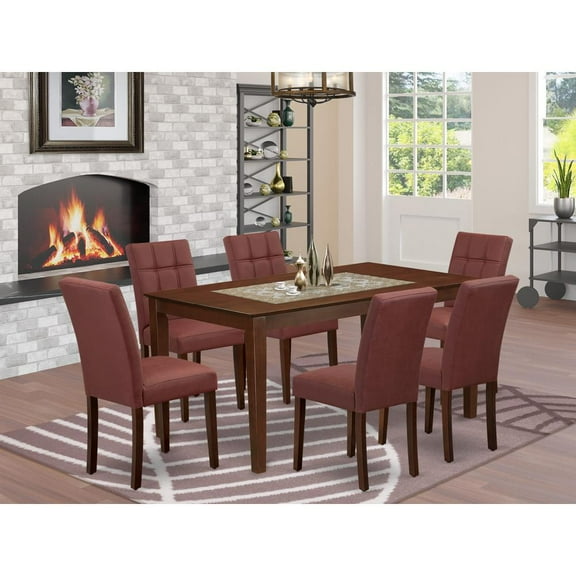 East West Furniture 7 Piece Kitchen Dining Table Set