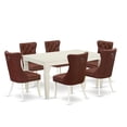 thumbnail image 1 of East West Furniture 7 Piece Kitchen Table Set Contains a Rectangle Dining Table with Butterfly Leaf, 1 of 2