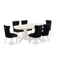 thumbnail image 1 of East West Furniture 7 Piece Kitchen Table Set Contains an Oval Dining Table with Butterfly Leaf, 1 of 2
