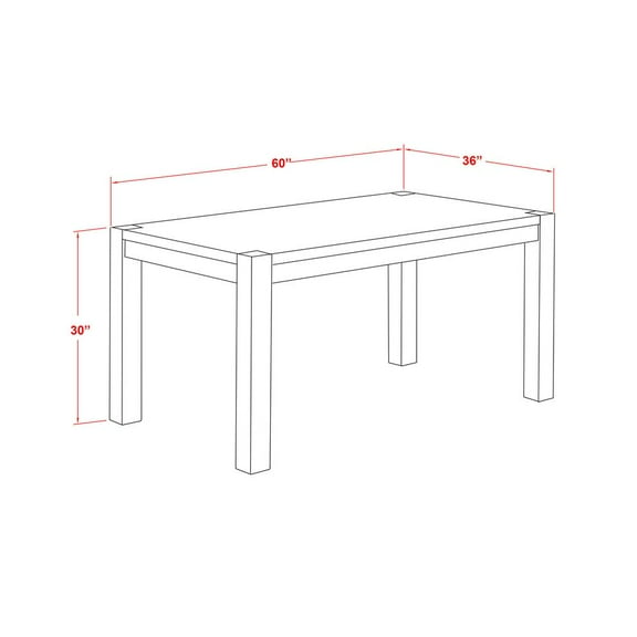 East West Furniture 7 Piece Modern Dining Table Set Consists of a Rectangle Rustic Wood Table