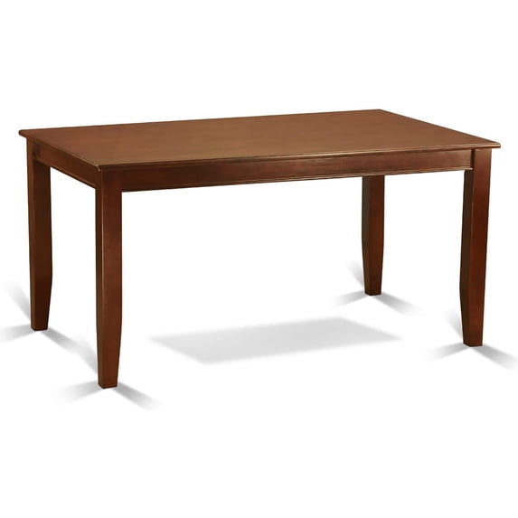 East West Furniture 7 Piece Modern Dining Table Set- a Rectangle Table and 6 Kitchen Dining Chairs, Mahogany (Seat Option) DUDL7-MAH-W