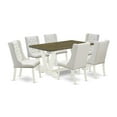 thumbnail image 1 of East West Furniture V-Style 7-piece Wood Kitchen Set with Leather Seat in White, 1 of 2