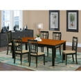 thumbnail image 1 of East West Furniture  9 Piece Dining Room Table Set- a Rectangle Kitchen Table and 8 Dining Chairs, Black & Cherry(Seat Options) QUNI9-BCH-C, 1 of 5