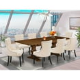 thumbnail image 1 of East West Furniture Lassale 9-piece Wood Dining Set in Walnut/Light Beige, 1 of 5