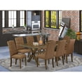 thumbnail image 1 of East West Furniture V-Style 9-piece Wood Dining Set in Gray Smoke, 1 of 6