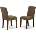 thumbnail image 1 of East West Furniture ABP1T06 Parson Dining Room Shitake Linen Fabric Upholstered Chairs, Set of 2, Black, 1 of 13