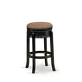 thumbnail image 1 of East West Furniture AMS030-112 Stunning Stool Counter Height- Backless Stool with Round Shape - Brown Roast PU leather Seat and 4 Real Wood Curved Legs - Counter Bar Stool in Black End, 1 of 5