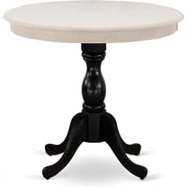 East West Furniture AMT-ACB-TP Antique Dining Room Table - a Round Kitchen Table Top with Pedestal Base, 36x36 Inch, Multi-Color
