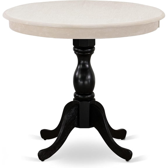 East West Furniture AMT-ACB-TP Antique Dining Room Table - a Round Kitchen Table Top with Pedestal Base, 36x36 Inch, Multi-Color