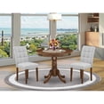 thumbnail image 1 of East West Furniture 3-Piece Dining Set in Antique Walnut/Light Gray, 1 of 6