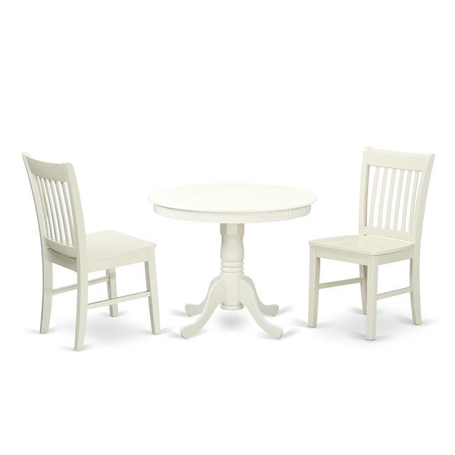 Set pranzo tavolo rotondo 90 cm e 4 sedie con braccioli in metallo bianco - Loren