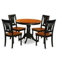 thumbnail image 1 of East West Furniture ANPL5-BLK-W Wood Seat Dining Set with 4 Chairs, Black & Cherry - 5 Piece, 1 of 1