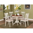 thumbnail image 1 of East West Furniture ANPL5-WHI-C 5 -Piece Round Kitchen 36 in. Table and 4 Chairs with Padded seat, 1 of 1