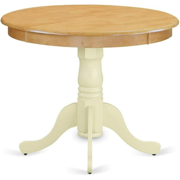 Antique modern kitchen table with round dining table top and pedestal base