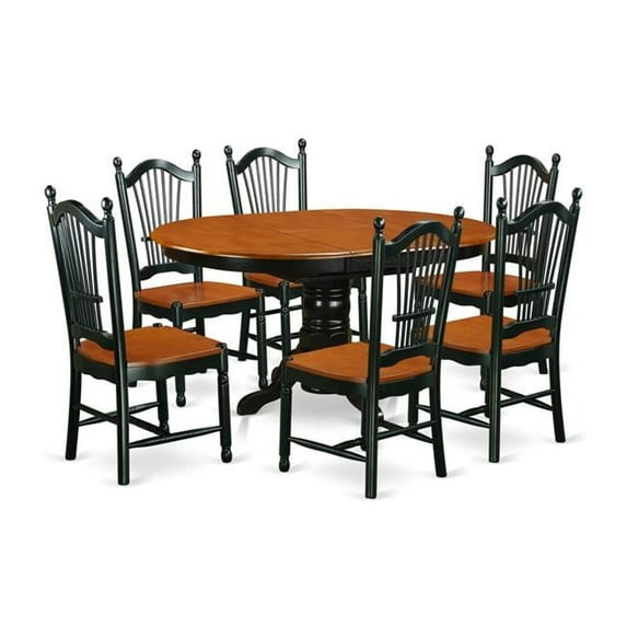 East West Furniture AVDO7-LWH-W 7 Piece Dining Set, Linen White