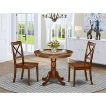 East West Furniture Dining Room Set Mahogany, ANBO3-MAH-W
