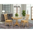 thumbnail image 1 of East West Furniture Antique 3-piece Traditional Wood Dining Set in Oak, 1 of 7