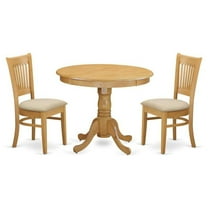 East West Furniture Antique 3-piece Traditional Wood Dining Table Set in Oak
