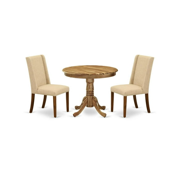 East West Furniture Dining Room Set Natural, ANFL3-ANA-04