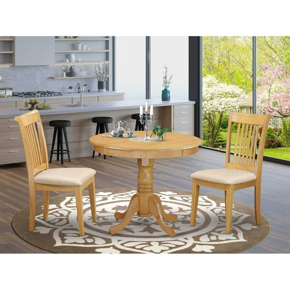 East West Furniture Dining Room Set Oak, ANPO3-OAK-C