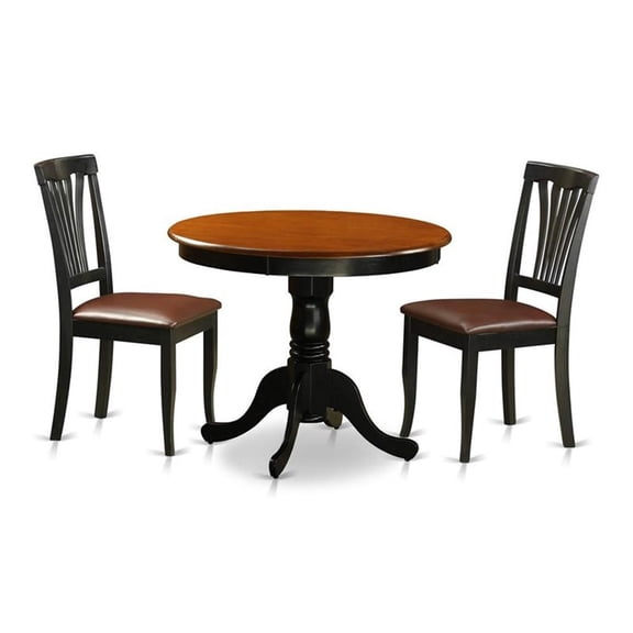 East West Furniture 3  Pc  Kitchen  setin  Black  and  Cherry
