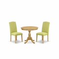thumbnail image 1 of AMEN3-OAK-07 3 Piece DINETTE SET - 1 Dining Table and 2 Limelight Upholstered Dining Chairs - Oak Finish, 1 of 7