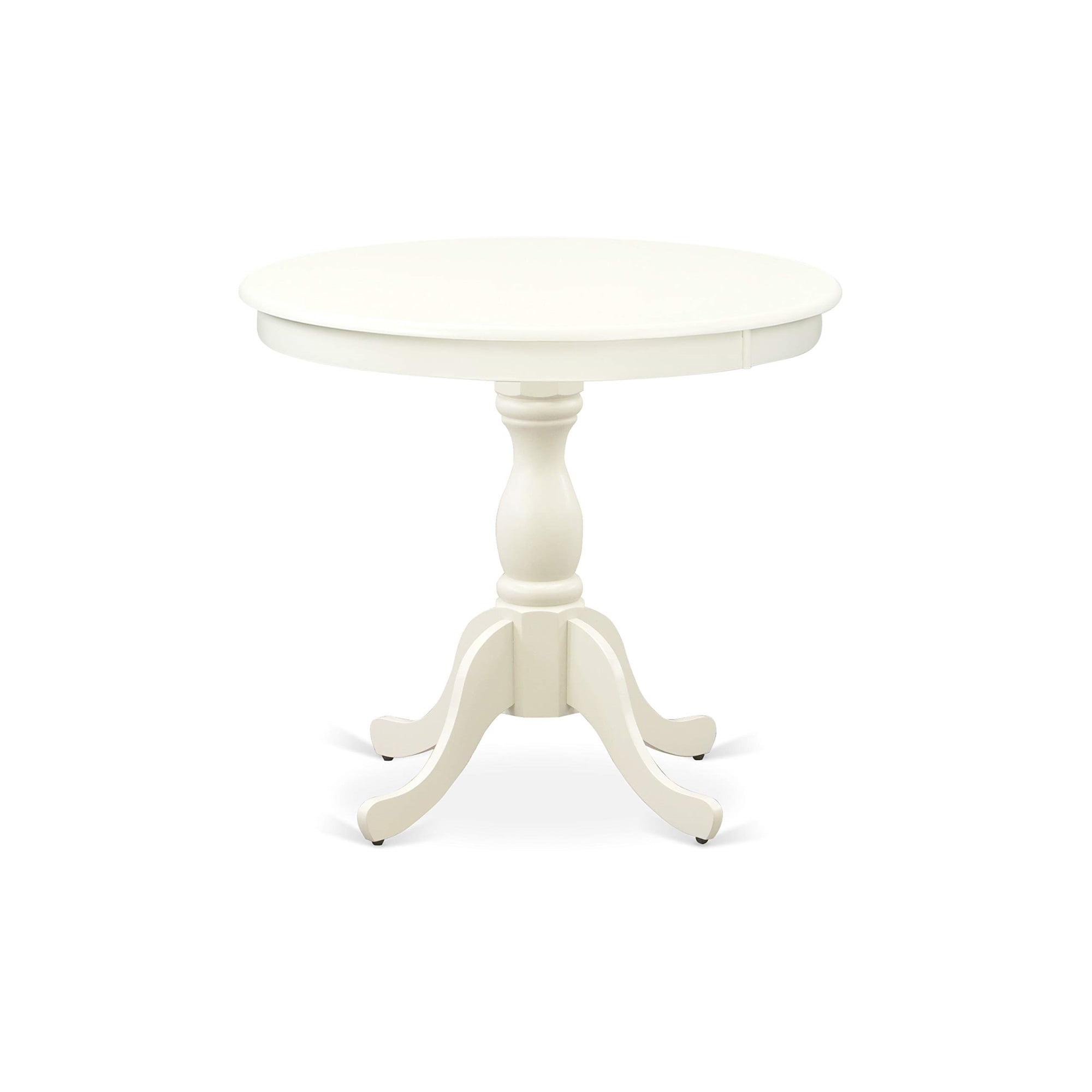 Linen White 36" Rubber Wood Pedestal Dining Set