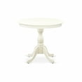 thumbnail image 1 of East West Furniture AMCL3-LWH-W 3 Piece Dining Room Set - 1 Pedestal Table and 2 Linen White Wooden Chairs - Linen White Finish, 1 of 10