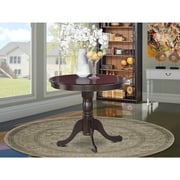 East West Furniture Antique 36 Inch Pedestal Round Dining Table, Cappuccino