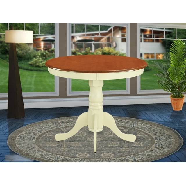 East West Furniture 36 Inch Round Wooden Kitchen Dining Table, Small ...