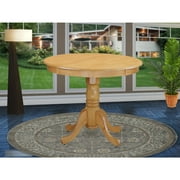 East West Furniture Antique 36 Inch Pedestal Round Dining Table, Oak