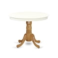 thumbnail image 1 of East West Furniture Antique 36" Round Wood Dining Table in Linen White/Oak, 1 of 4