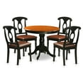 thumbnail image 1 of East West Furniture Antique 5-piece Dining Set w/ Leather Chairs in Black/Cherry, 1 of 4