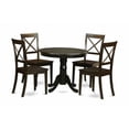 thumbnail image 1 of East West Furniture Antique 5-piece Dining Set with Round Table in Cappuccino, 1 of 2