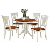 East West Furniture Antique 5-piece Kitchen Table Set in Buttermilk and Cherry