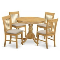 East West Furniture Antique 5-piece Traditional Wood Dining Table Set in Oak