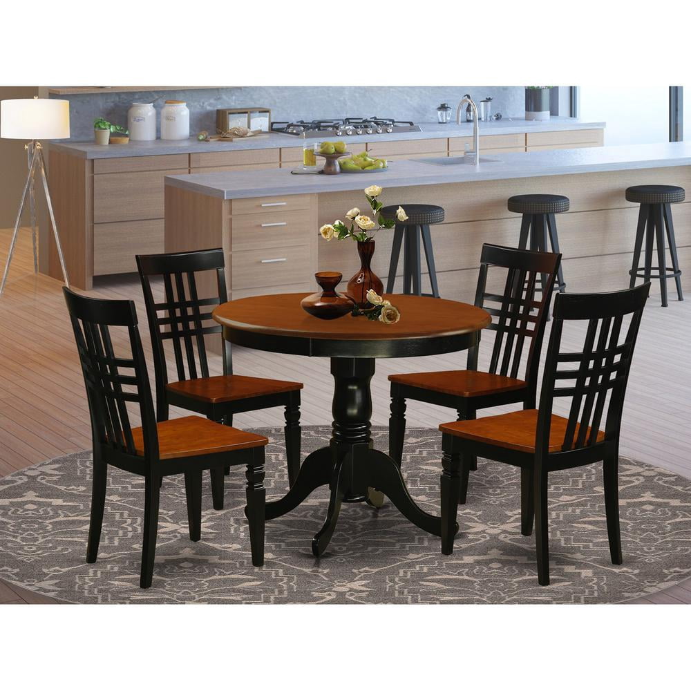 ANLG5-BCH-W 5 Pc Dining room set with a Table and 4 Dining Chairs in ...