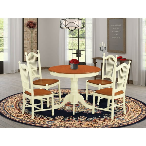 East West Furniture 5 PcKitchen nook Dining set for 2-Dinette Table and 2 Kitchen Dining Chairs