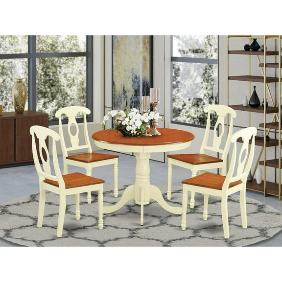 East West Furniture 5  Pc  Kitchen  dinette  set  for  4-Kitchen  Table  and  4  Kitchen  Dining  Chairs
