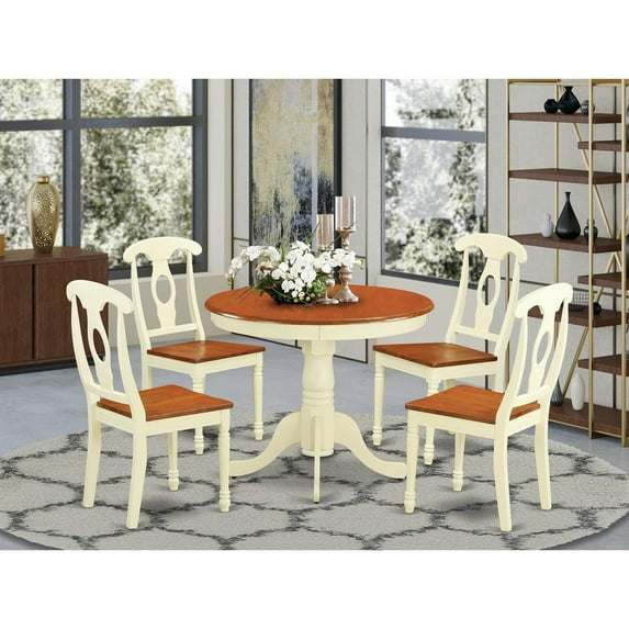 East West Furniture 5 Pc Kitchen dinette set for 4-Kitchen Table and 4 Kitchen Dining Chairs